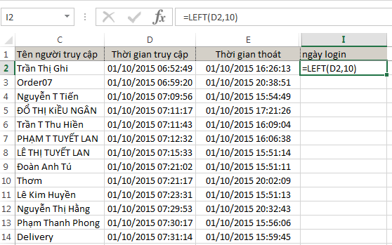 Lỗi Excel không hiểu công thức