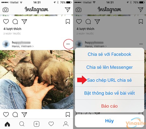Hướng dẫn cách tải ảnh trên Instagram về máy điện thoại