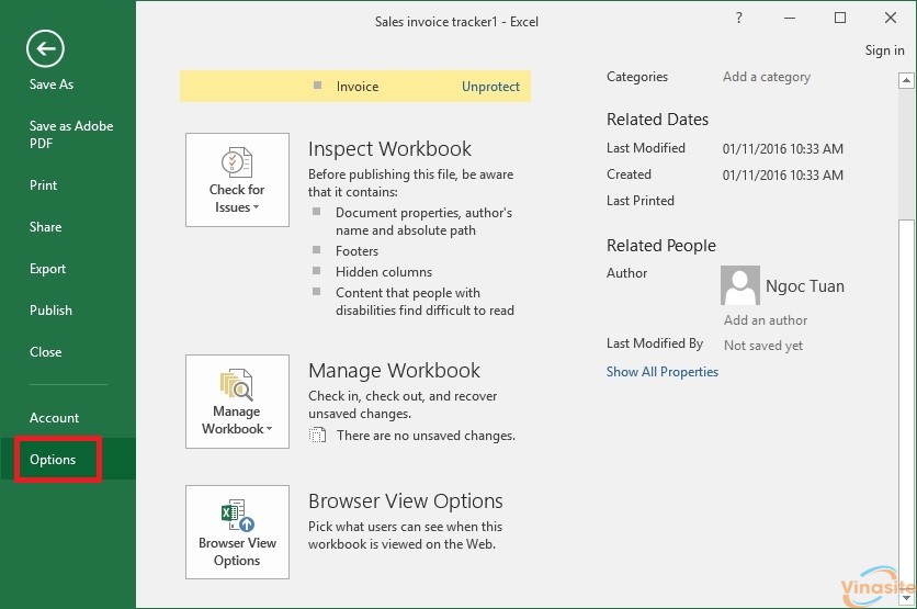 Excel bị ẩn thanh cuộn