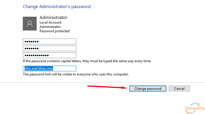 Đổi mật khẩu máy tính