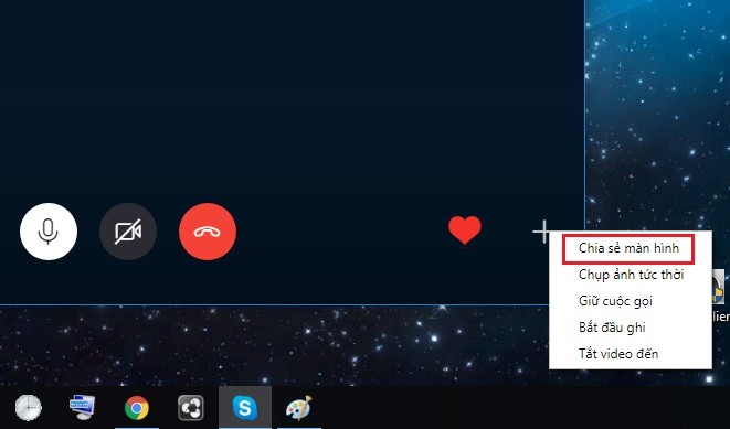 Hướng dẫn chia sẻ màn hình Desktop trực tiếp qua Skype