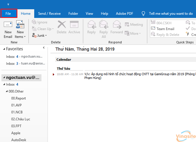 Loại bỏ hoặc xóa tài khoản email khỏi Outlook