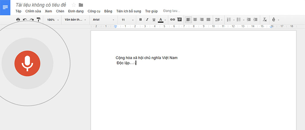 Soạn thảo văn bản bằng giọng nói