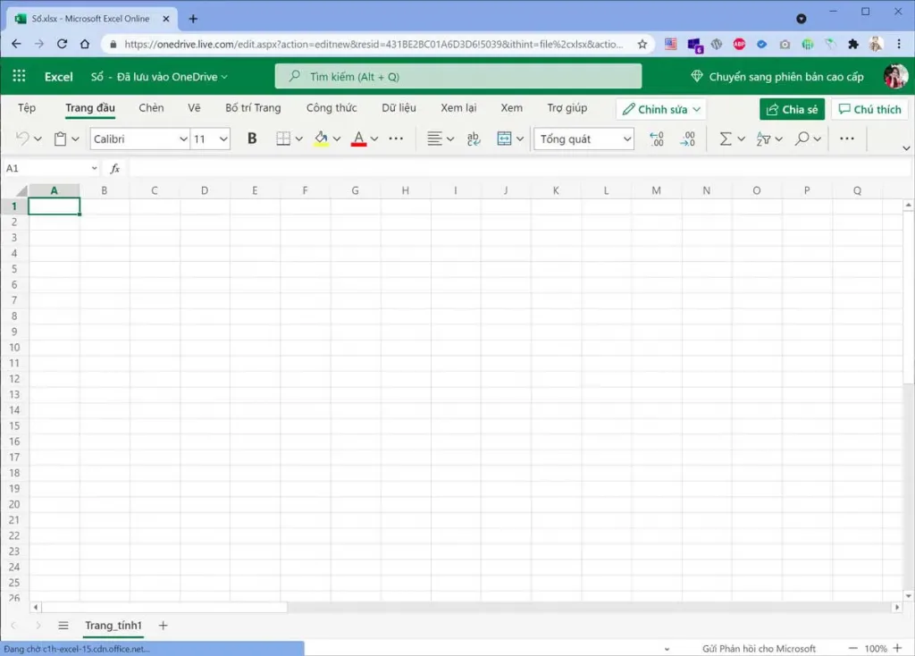 dùng Office Online làm Excel trực tuyến