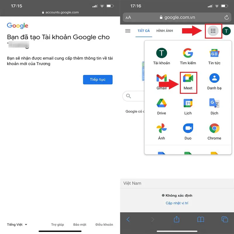 Tạo tài khoản Google cho con