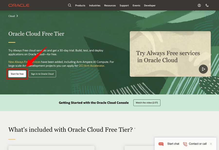oracle cloud free tier signup