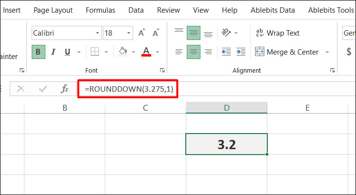 Cách làm tròn lên trong Excel