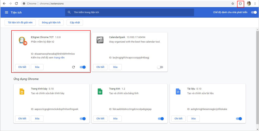 Thêm ứng dụng eSigner vào trình duyệt Google Chrome