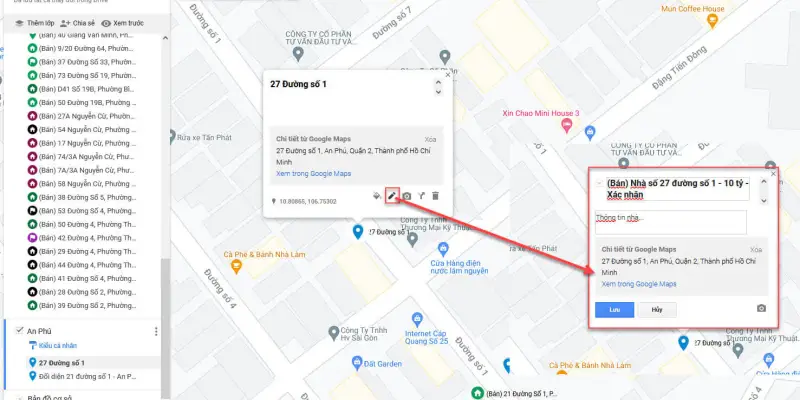 Chỉnh sửa thông tin