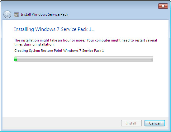 Windows 7 đang tạo bản backup hệ thống