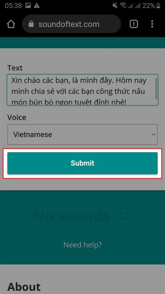 Sau khi nhập xong, chọn Submit