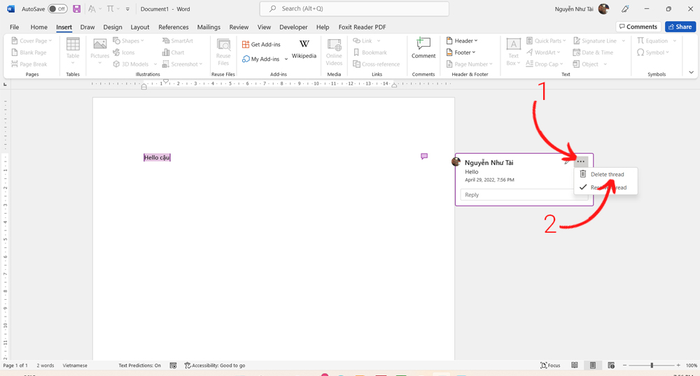 Cách xóa comment trong Word  - Ảnh 1