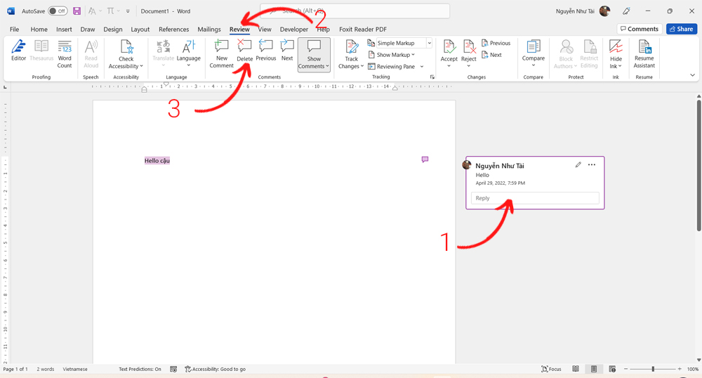 Cách xóa comment trong Word  - Ảnh 2