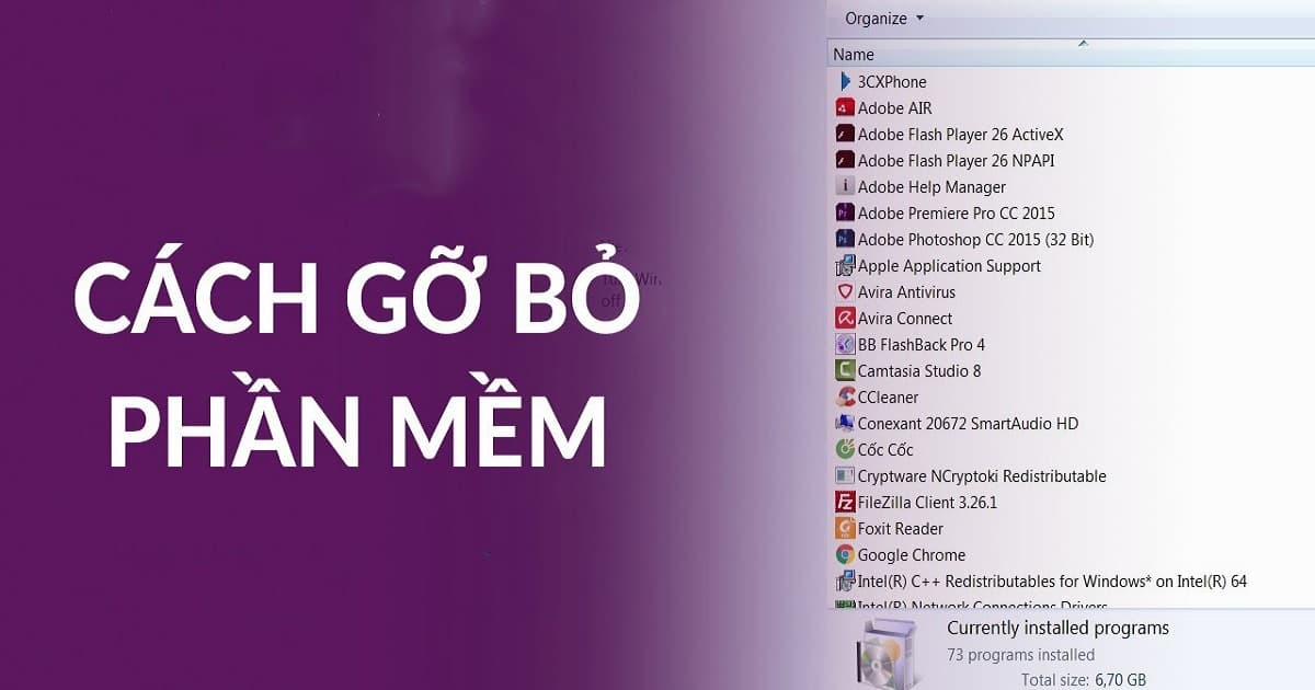 Cách gỡ phần mềm trên máy tính Windows 11,10,8,7