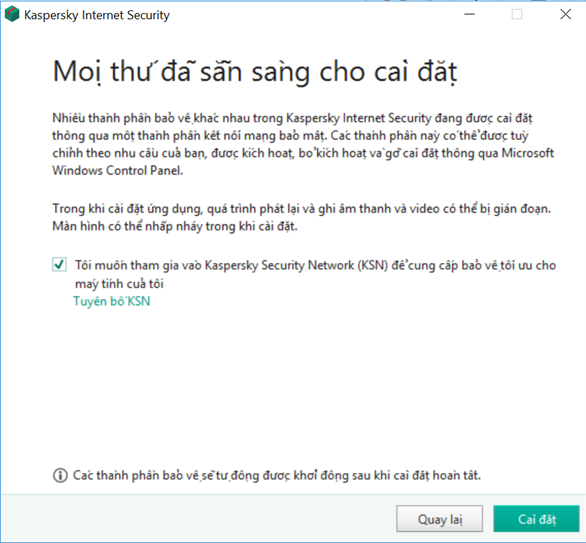 Cài đặt Kaspersky Internet Security