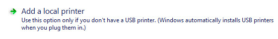 Add a local printer