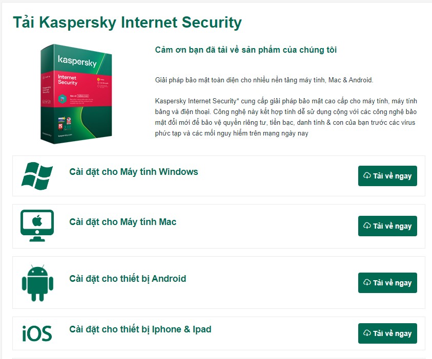 Tải Kaspersky Internet Security