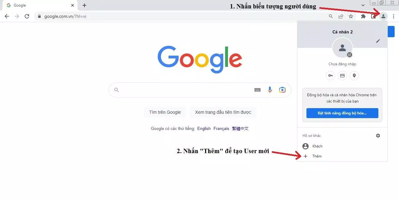 Hướng dẫn tạo nhiều User trên trình duyệt Chrome