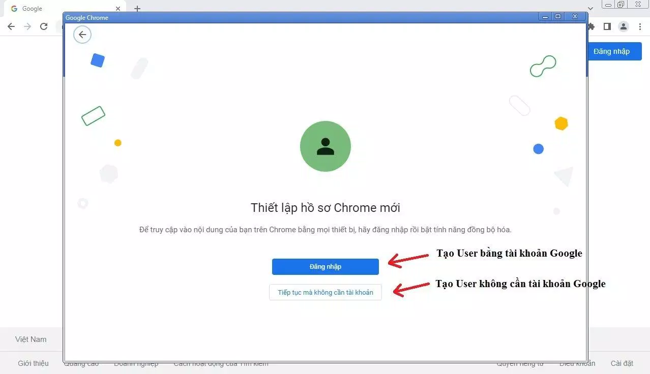 Hướng dẫn tạo User trong trình duyệt Chrome