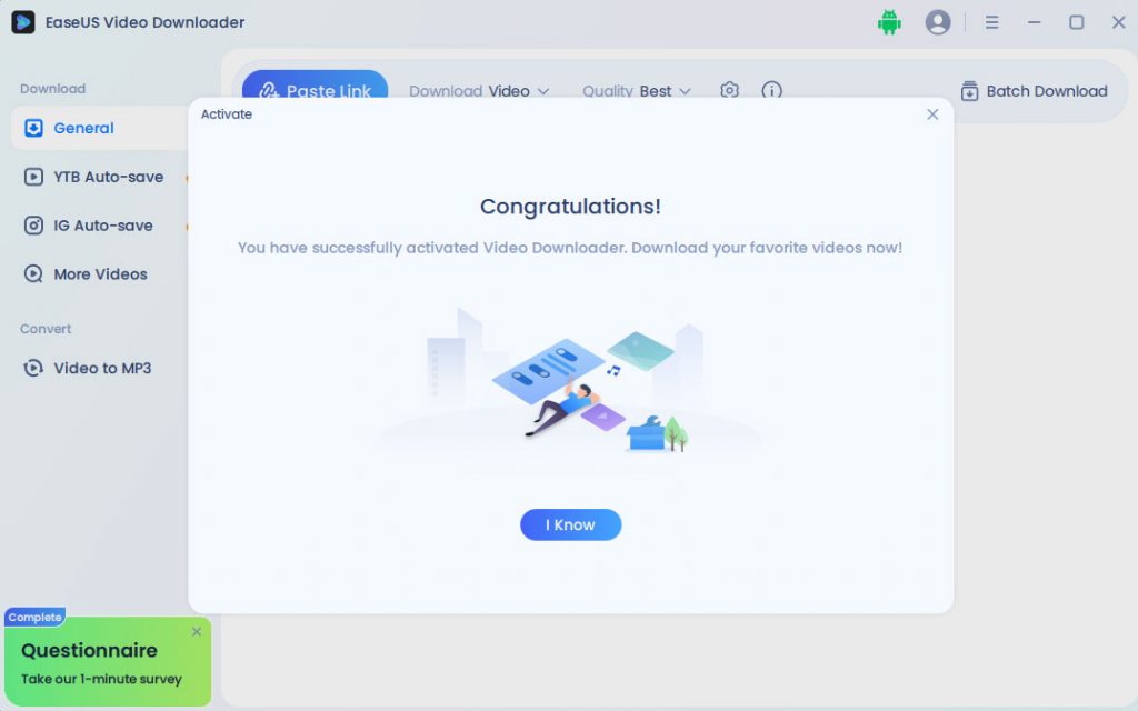 (Windows) Key bản quyền EaseUS Video Downloader - tải video YouTube, Facebook, TikTok trị giá $39.99