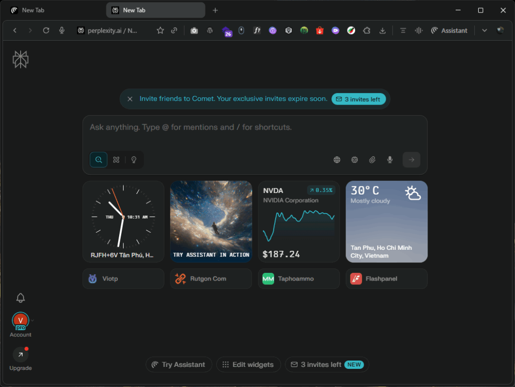 Review chi tiết trình duyệt Comet – AI Browser thế hệ mới
