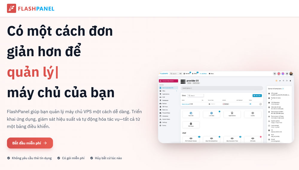 Panel Quản Lý VPS Miễn Phí Tốt Nhất Cho Nhà Phát Triển Web